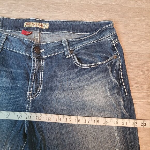 BKE Jeans Sz 36 Culture Crop Straight Mid Rise Medium Light Wash Stretch Denim - Picture 7 of 11